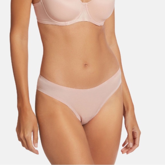 WOLFORD Sheer Touch Tanga Low Rise Briefs - Rosepowder - Size Large - NWT